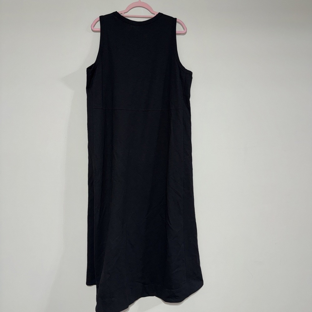 Chicos Maxi Dress Sleeveless Tank Midi Dress Pockets Black Sz 3 Size XL NWT - Picture 2 of 14